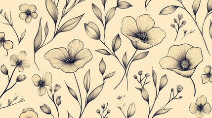 Delicate floral design pattern in muted tones.