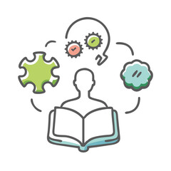 learning icon, learning vector illustration-simple illustration of learning, perfect for learning logos and icons