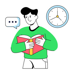 An illustration design of book reading