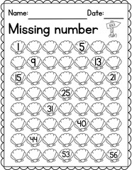 Ocean Animals Counting Numbers to 100. Math Worksheets