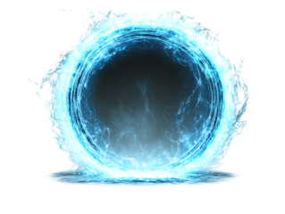 Blue glow light Mystical portal on png