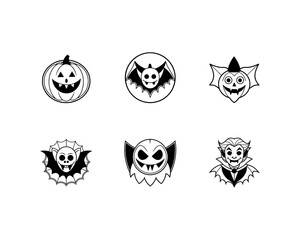 You said:
Halloween Vector Icon Set – Cute & Spooky Cartoon Faces of Pumpkin, Vampire, Bat, Dracula for Party & Decoration.