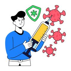 Premium download illustration of covid vaccination