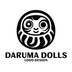 Daruma Dolls Vector Logo Design