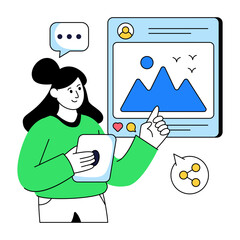 An illustration design of social media post isolated on white background