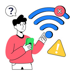 Trendy design illustration of network error