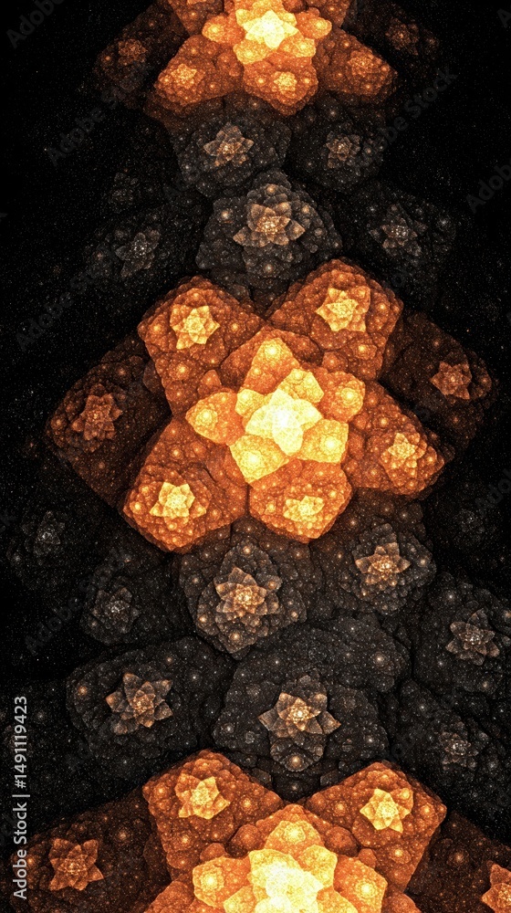 Aufkleber Fractal Triangles Form a Mesmerizing Pattern of Eyes in Hyperdimensional Psychedelia