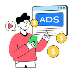 Premium download illustration of ad revenue