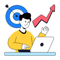 A unique design illustration of market growth