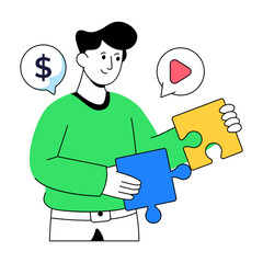 Modern design illustration of problem solving