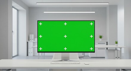 Modern workplace computer mockup