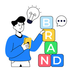 Brand idea illustration, flat design