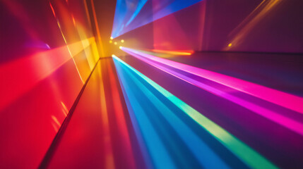 Laser beams pass through a prism in an optical system by refracting and dispersing based on their wavelength, enabling precise manipulation of the light path.
