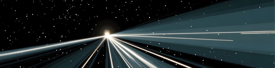 Journey into the Stars: A mesmerizing digital composition showcases a dynamic tunnel of light cutting through the inky blackness of space, creating a sense of wonder and limitless exploration.