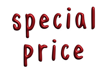 Special price lettering 3d word Template for marketing ad, print, web, banner, poster, flyer