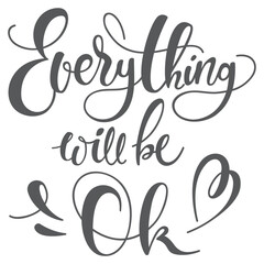 everything will be ok one vector illustration