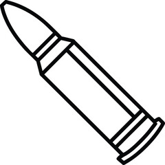 Bullet Cartridge Icon Line Art Graphic Design