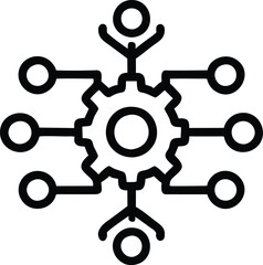 Fototapeta premium Network Gear Teamwork Collaboration Icon