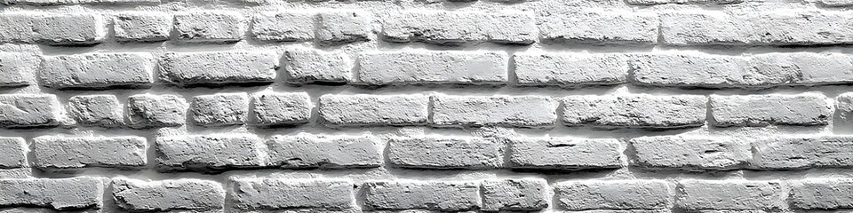 White Brick Wall Texture: A detailed close-up shot reveals the rough texture and subtle variations in color of a weathered white brick wall, ideal for background or design elements.