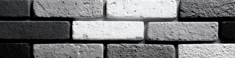 Brick Wall Texture: A close-up shot reveals the intricate texture of a brick wall, showcasing a variety of shades of gray and white bricks arranged in a traditional pattern.