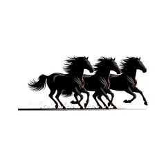 bundle of horse photo vector. horse silhouette vector photo jpg png image, black horse .