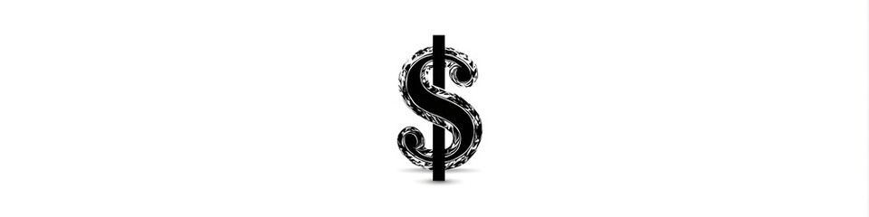 Monetary Symbol's Silhouette: An elegant, solitary dollar sign, meticulously rendered in a monochromatic aesthetic. This simple yet powerful design speaks volumes, a minimalist emblem of finance.