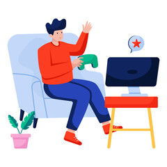 A beautiful design illustration of video gaming