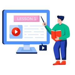 Modern design illustration of online lesson