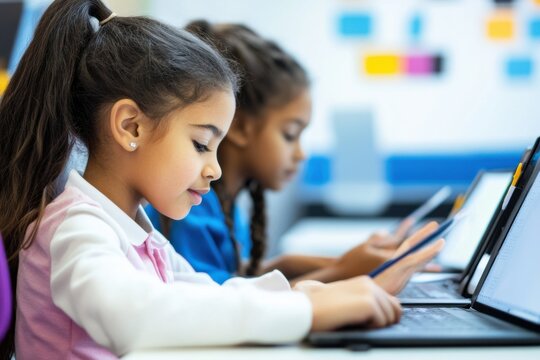 Engaging students in digital learning activities in a vibrant classroom environment