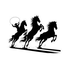 three black horse stand face. riding horse  couple horse . 