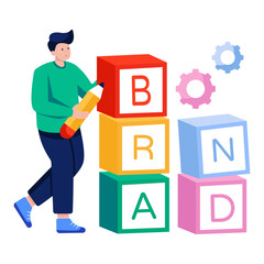 Brand management illustration, flat design