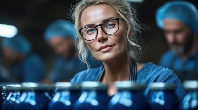 woman artisan with glasses showcases her expertise in ceramic craftsmanship while working in a vibrant workshop alongside her colleagues during daylight hours