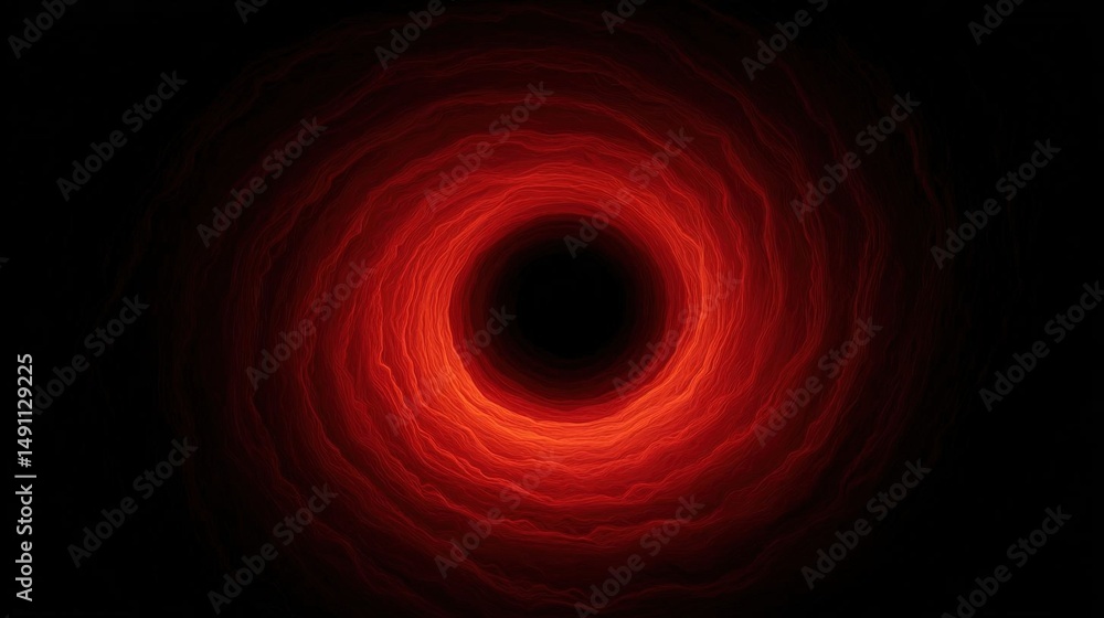 Aufkleber digital art piece that appears to be a black hole in the center of a dark background. the black hole