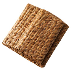 Minimalist Straw Mat with Sleek Woven Design Isolated on Transparent Background