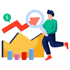 Data analysis illustration in flat design