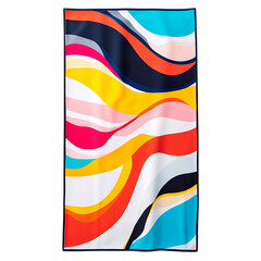 Contemporary Beach Towel with Expansive Abstract Li Isolated on Transparent Background