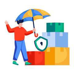 Editable design illustration of logistic insurance