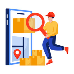 Perfect design illustration of search parcel