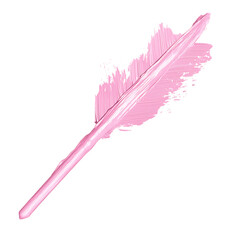 Artistic Arrow with Expressive Brush Strokes in Soft Isolated on Transparent Background