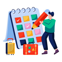 An illustration design of travel schedule
