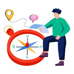 Modern design illustration of compass