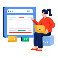 Unique design illustration of web coding