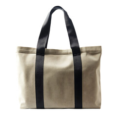 Trendy Canvas Bag with Subtle Graphic Details and a Isolated on Transparent Background