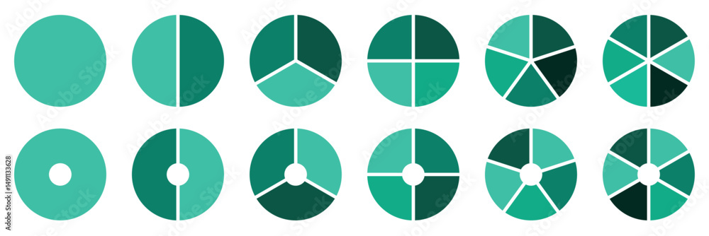 Poster circle diagram, pie chart infographic design. flat process cycle. progress sectors. business element