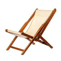 Modern Fold Away Wooden Beach Chair with a Dynamic Isolated on Transparent Background