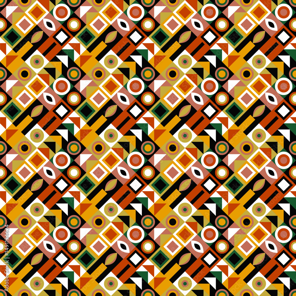 Poster colorful mosaic pattern background - abstract vector graphic design