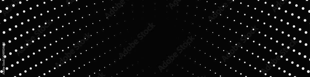 Aufkleber black and white halftone geometrical circle pattern background - abstract vector graphic design from