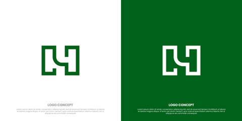 Modern Monogram H Logo Minimalist Flat Vector Design. Usable for Branding, Identity, Emblems, and Corporate Symbols. Flat Vector Design Template Element.