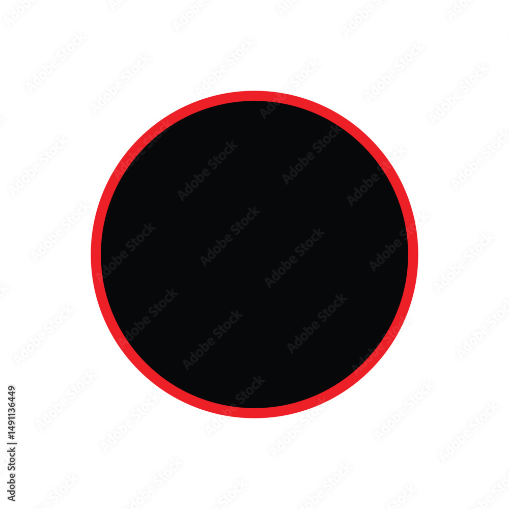 Fototapete a glossy red round button with a red and white circle design is a shiny web icon or element