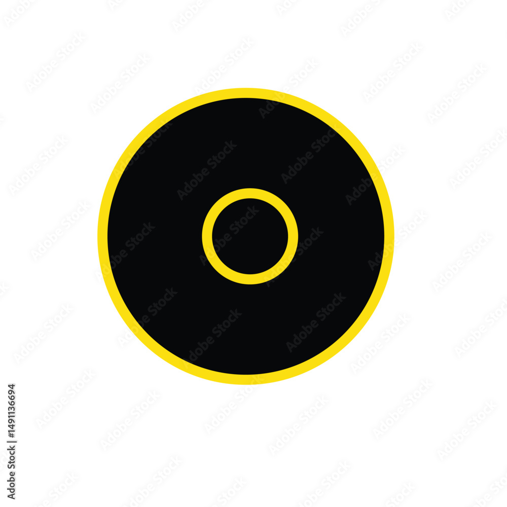 Poster yellow glossy button with a smile is a web icon design, a shiny 3d vector illustration